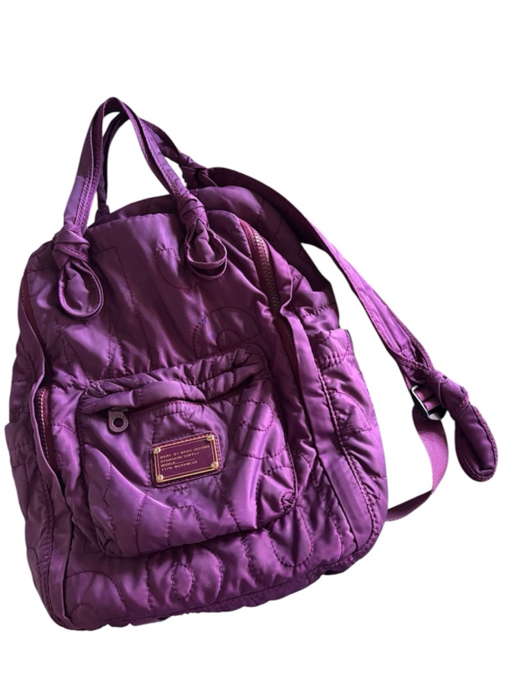 Marc by Marc Jacobs Standard Supply Workwear Purple Quilted Nylon Backpack